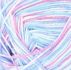 Пряжа "Пчёлка секционная", 100% акрил, 100гр - 500м, голуб/розов/сирен/белый