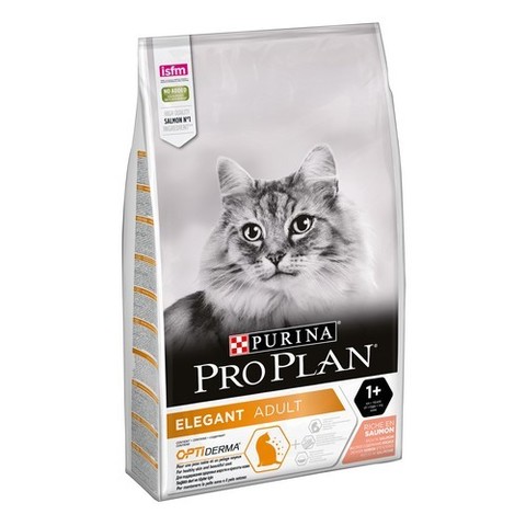 10 кг. PURINA PRO PLAN Сухой корм для кошек с чувствительной кожей с лососем Elegant Salmon