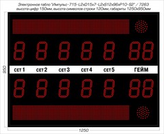Табло для тенниса Импульс 715-L2xD15x7-L2xS12x96xP10-S2