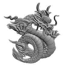 Силиконовый  молд  № 0308  Китайский дракон правый