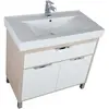 Aquanet 177069 Компл.1 - Тумба Гретта 90(У) цв.св. дуб (фасад белый) ящ.2 дв.(177069)