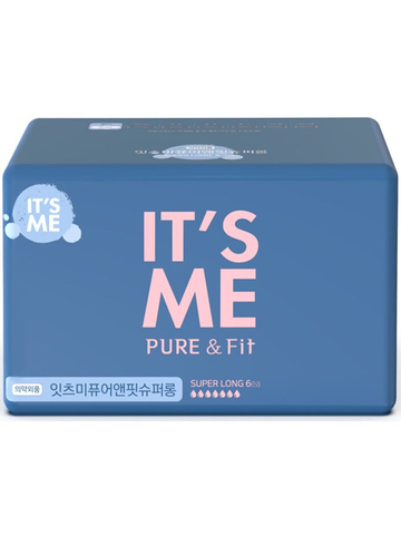 It's Me Pure & Fit Прокладки женские гигиенические с крылышками ночные, 6 капель It's Me Pure & Fit pads superlong