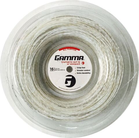 Теннисные струны Gamma Synthetic Gut w/ WearGuard (200 m) - white