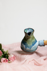 Глиняная турка для кофе с деревянной ручкой, 25х11 см, Россия