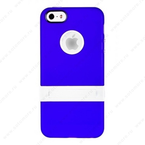 Накладка для iPhone SE/ 5s/ 5C/ 5 с подставкой голубая