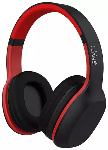 Наушники Bluetooth Celebrat A18 с микрофоном, AUX (Черный с красным)