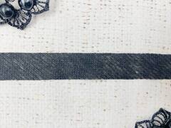 Нитепрошивная кромка клеевая по косой, ш. 15 мм, чёрный