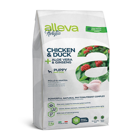 Сухой корм Alleva Holistic Puppy/Junior Chicken&Duck Mini, для щенков мини пород, курица/утка, 2кг