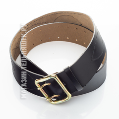 Купить армейский ремень кожаный - Магазин тельняшек.ру 8-800-700-93-18Ремень кожаный Офицерский Черный со стальной пряжкой с радужной пассивацией в Магазине тельняшек
