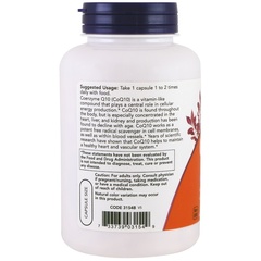 Now Foods, Коэнзим Q10, 60 мг, 180 вегетарианских капсул