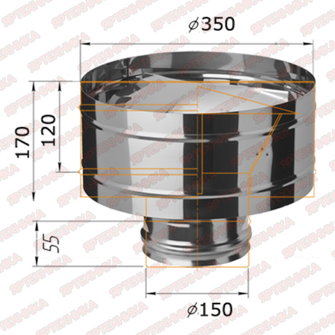 Дефлектор-К d150мм (430/0,5мм) Ferrum в интернет-магазине ЯрТехника