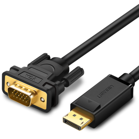 Кабель UGREEN DP105 Display Port  Male to VGA Male Cable 1,5м, черный