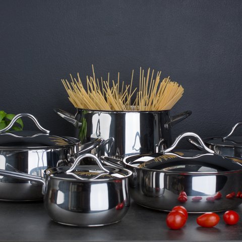 Sapore Italiano - Набор посуды 9 предметов: 3 кастрюли, сотейник, ковш и 4 крышки