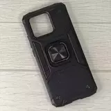 Противоударный чехол Strong Armour Case с кольцом для Poco C40 (Черный)