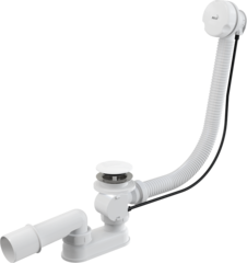 Сифон для ванны автомат комплект белый пластик/пластик (120 cm), арт. A51BM-120 AlcaPlast фото