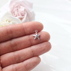 Подвеска Морская звезда с фианитами 13*10 мм, родий, П570