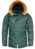 Куртка Аляска  N-3B  Husky Denali (светло-зеленая - supporo/orange)