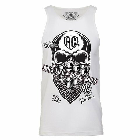 Rush Couture | Майка мужская RUSH LINE: DO NOT CROSS TANK TOP White RC262 перед