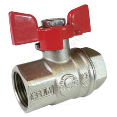 Кран шаровой латунь никель 11Б27фт1М Ду 15 Ру63 ВР полнопроходной бабочка VALFEX VF.217.NB1.012.PREMIUM