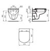 Ideal Standard T328801+T679901 Tempo Унитаз подвесной, короткая проекция c крышкой T679901