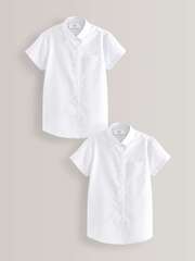 Рубашка школьная с коротким рукавом для девочки Next 619-431, 2 шт., Белый