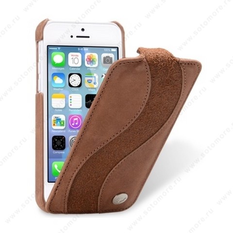 Чехол-флип Melkco для iPhone SE/ 5s/ 5C/ 5 Leather Case Special Edition Jacka Type (Classic Vintage Brown/ Suede Brown)