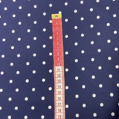 Ткань хлопок  синий в белый горох 2119
