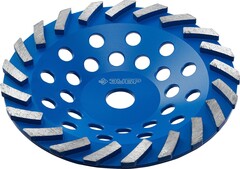 ЗУБР Турбо, d 180 мм, сегментная алмазная шлифовальная чашка, Профессионал (33370-180)