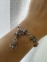 Браслет из черненого серебра 925 пробы в стилистике CHROME HEARTS