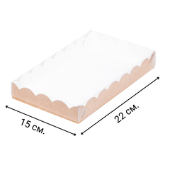 Коробочка для печенья крафт, 22 х 15 х 3 см