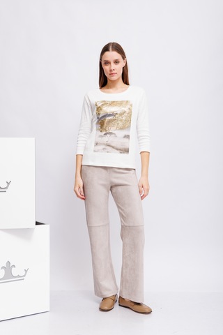 Monari Лонгслив из полированного шелковистого хлопка с рисунком