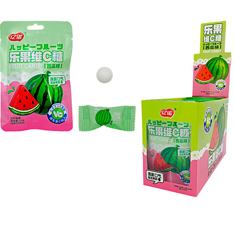 Фруктовые конфеты с витамином С со вкусом арбуза Yinuo 1кор*12бл*20шт, 15гр