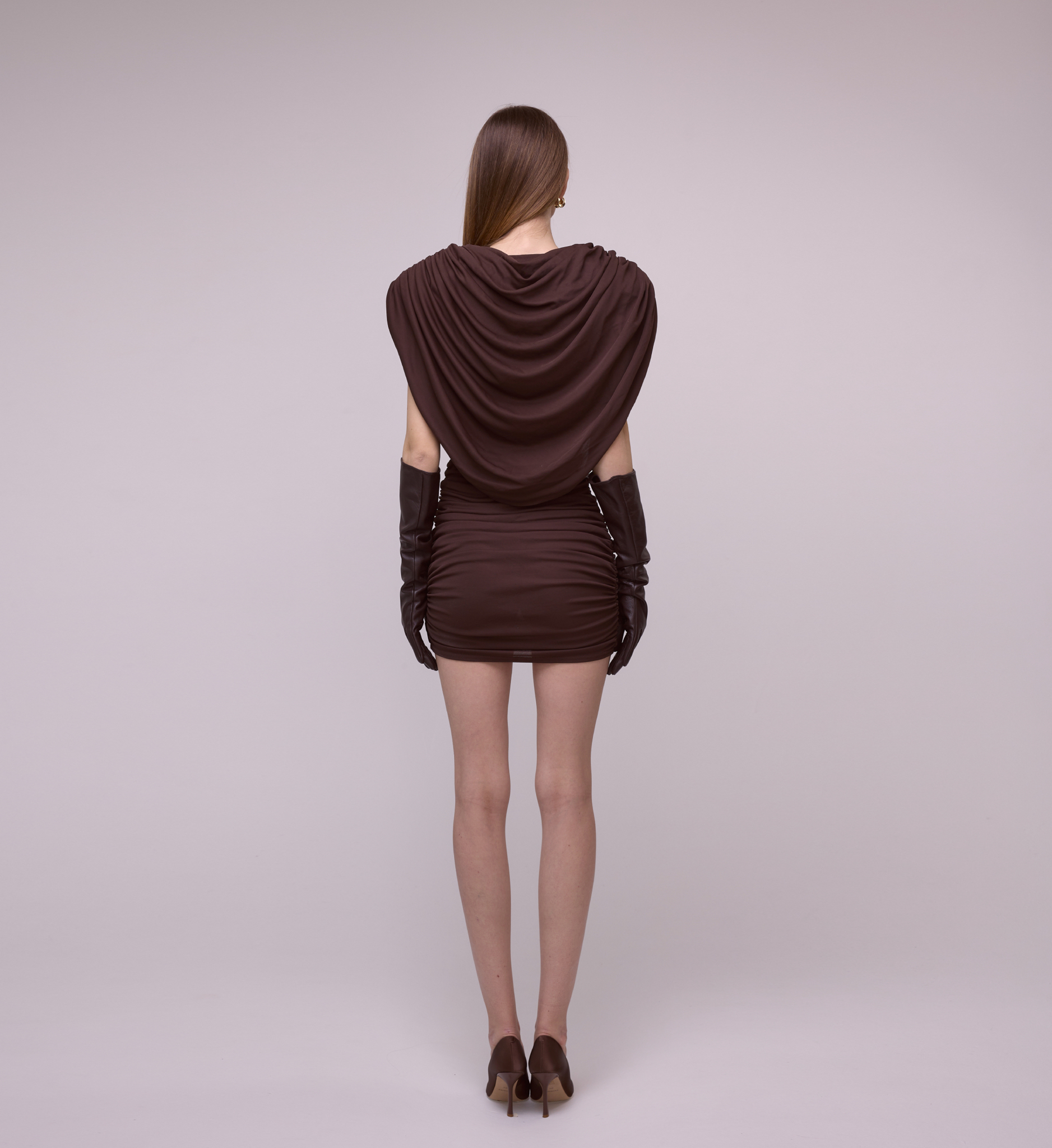 Платье DARK BROWN PELERINE