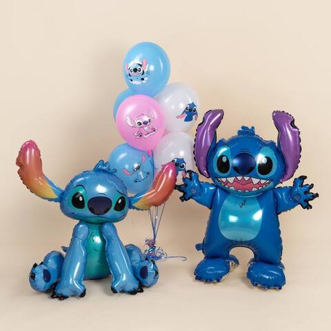 Сет гелиевых шаров Веселый Стич в двух вариантах