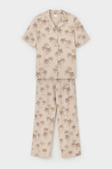 пижама  для девочки  КБ 2829/бежевый,пальмы