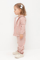 брюки  для девочки  КР 400796/дымчатая роза,милые цветочки к543