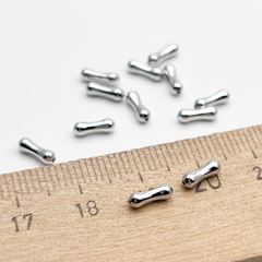 Бусина Трубочка, цвет серебро (родий), размер 7,2*2,4 мм, цена за набор 10 штук