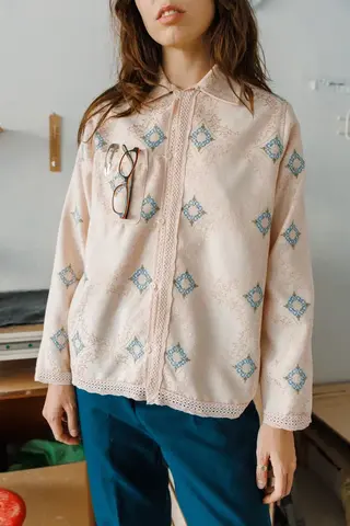 Рубашка Soeurs шёлковая 2 розовая