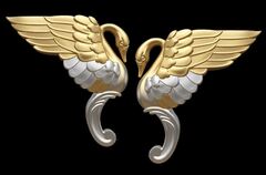 Силиконовые молды № 2347 Накладка Лебедь правый и левый. Набор 2 шт