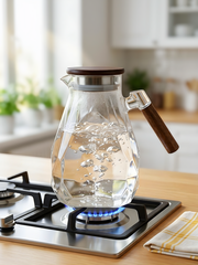 Стеклянный кувшин с крышкой для воды, сока и других напитков, 2 литра