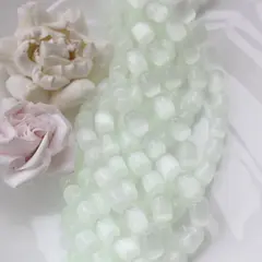 Селенит бусины, бочонок, светло-ментоловый, 12*9 мм, 1 нить, К004