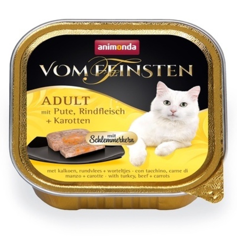 Animonda Vom Feinsten Adult Меню для гурманов консервы д/кошек с индейкой,говядиной и морковью 100г