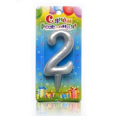 Свеча-цифра "2" Серебро