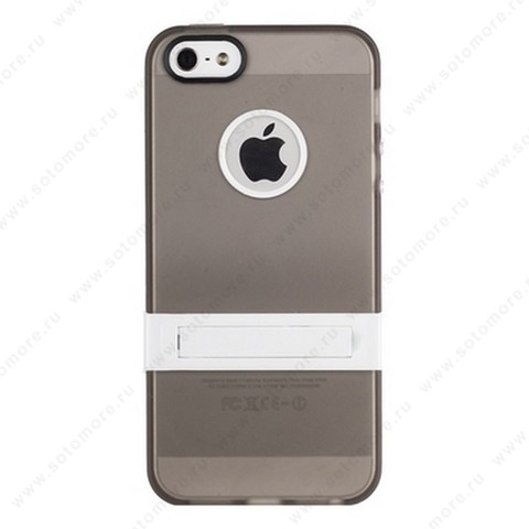 Накладка для iPhone SE/ 5s/ 5C/ 5 с подставкой светло серая