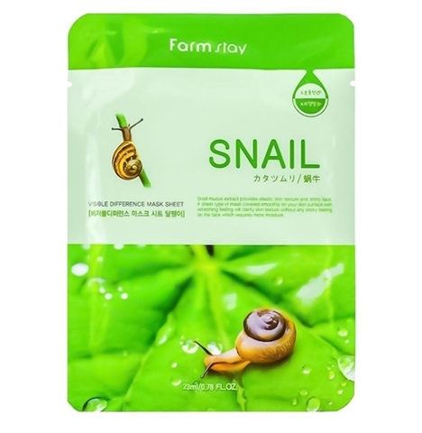 FARMSTAY МАСКА ТКАНЕВАЯ ДЛЯ ЛИЦА C ЭКСТРАКТОМ УЛИТКИ VISIBLE DIFFERENCE MASK SHEET SNAIL, 23 G