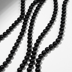 Шерл (черный турмалин) натуральный, бусины в форме шара, 8,4мм
