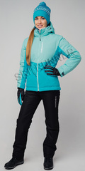 Женский утеплённый прогулочный лыжный костюм Nordski Montana Sky-Aquamarine