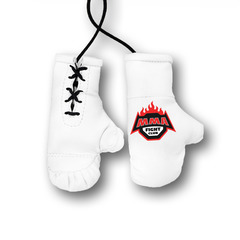 Перчатки боксерские комбинированные "ММА огонь", белые