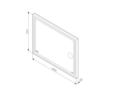 Универсальное зеркало с контурной Led-подсветкой, часами и косметическим зеркалом, 100 см AM.PM Gem - M91AMOX1003WG