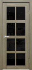 Межкомнатная дверь Мюнхен 01 ДО / Цвет Тон Неаполь / Остекление "Лакобель черное" / Двери Верда